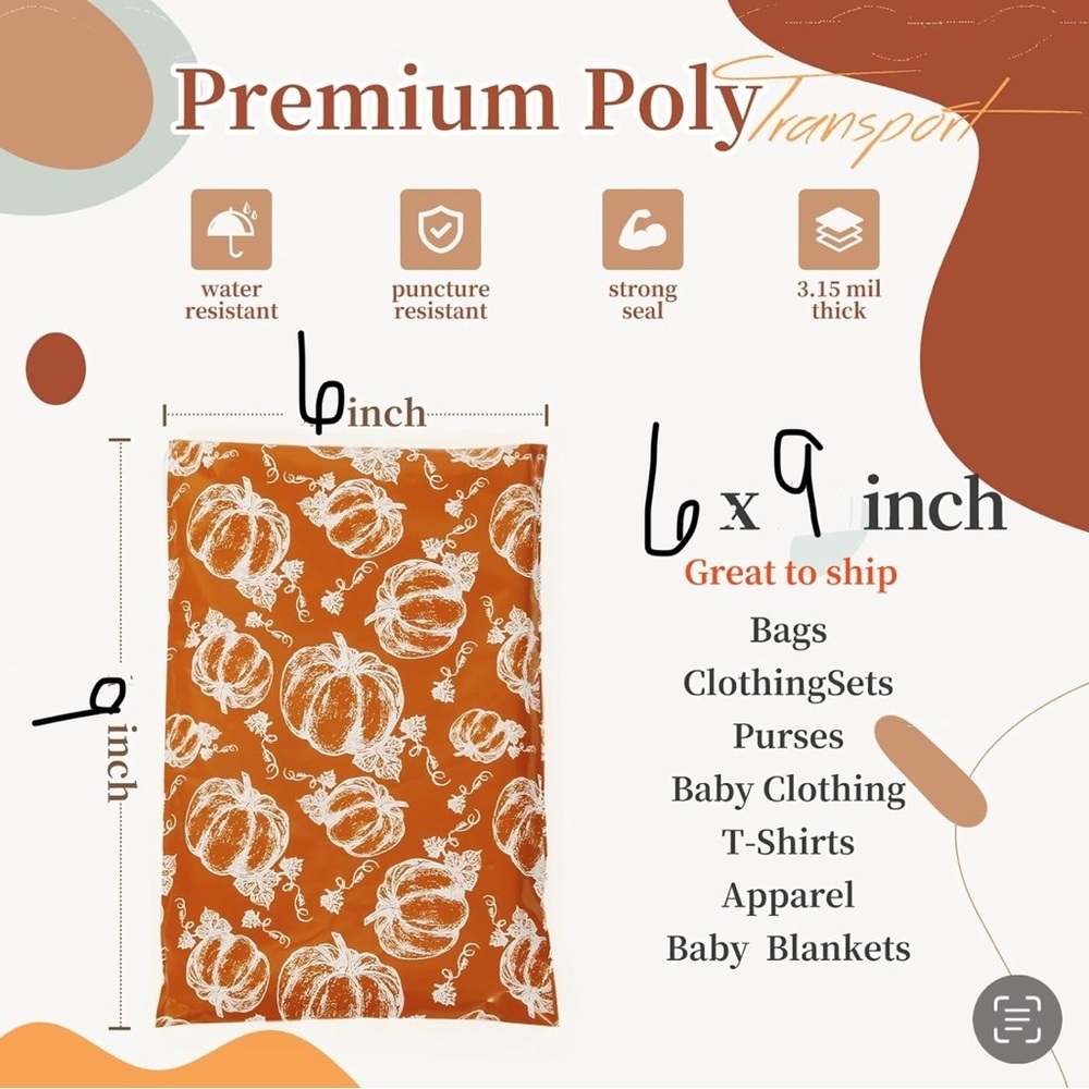 15 Count - Variety Pack of 6x9 Polymailers (FALL) - Picture 7 of 16